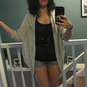 Oatmeal Knitted Flowy Cardigan